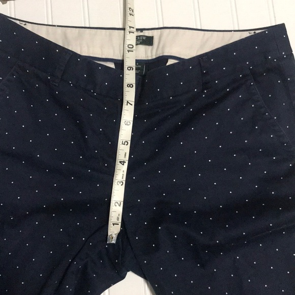 J. Crew city fit stretch polka dot pants blue white - Picture 4 of 8